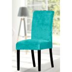 Elgeyar Ipek Kadife Sandalye Kılıfı,sandalye Örtüsü, Lastıkli, Standart 1 Adet - 35 x 50 cm - Turkuaz