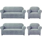 Elgeyar Jakarli Koltuk ,kanepe ,çekyat Örtüsü Çubuk Desen Esnekli Eteksiz3+3+1+1 Takım Için - 180 x 230 cm - Gri
