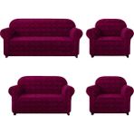 Elgeyar Jakarli Koltuk ,kanepe ,çekyat Örtüsü Şal Desen Esnekli Eteksiz3+2+1+1takım Için - 180 x 230 cm - Mor