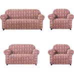 Elgeyar Jakarli Koltuk ,kanepe ,çekyat Örtüsü Şal Desen Esnekli Eteksiz3+2+1+1takım Için - 180 x 230 cm - Pembe