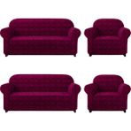 Elgeyar Jakarli Koltuk ,kanepe ,çekyat Örtüsü Şal Desen Esnekli Eteksiz3+3+1+1takım Için - 180 x 230 cm - Mor