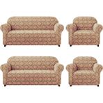 Elgeyar Jakarli Koltuk ,kanepe ,çekyat Örtüsü Şal Desen Esnekli Eteksiz3+3+1+1takım Için - 180 x 230 cm - Taş