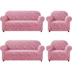 Elgeyar Jakarli Koltuk ,kanepe ,çekyat Örtüsü Sehra Desen Esnekli Eteksiz3+3+1+1takım Için - 180 x 230 cm - Pembe