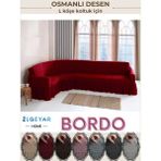 Elgeyar Jakarli L Köşe Koltuk Örtüsü ,koltuk Kılıfı Şal Desen (350CM) - 180 x 350 cm - Bordo