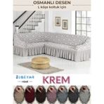 Elgeyar Jakarli L Köşe Koltuk Örtüsü ,koltuk Kılıfı Şal Desen (350CM) - 180 x 350 cm - Krem