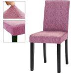 Elgeyar Jakarli Sandalye Örtüsü Çubuk Desen Yüksek Esnekli Sandalye Kılıfı( 1 Adet) - 35 x 50 cm - Pembe