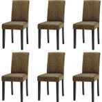 Elgeyar Jakarli Sandalye Örtüsü Çubuk Desen Yüksek Esnekli Sandalye Kılıfı( 6 Adet) - 35 x 50 cm - Kahve