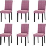 Elgeyar Jakarli Sandalye Örtüsü Çubuk Desen Yüksek Esnekli Sandalye Kılıfı( 6 Adet) - 35 x 50 cm - Pembe
