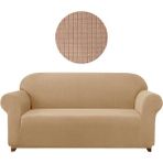 Elgeyar Likrali Koltuk, Kanepe, Çekyat Örtüsü 3 Kişilik Koltuk Örtüsü Lastikli, Pitikare Desen - 180 x 230 cm - Bej