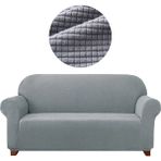 Elgeyar Likrali Koltuk, Kanepe, Çekyat Örtüsü 3 Kişilik Koltuk Örtüsü Lastikli, Pitikare Desen - 180 x 230 cm - Gri