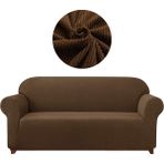 Elgeyar Likrali Koltuk, Kanepe, Çekyat Örtüsü 3 Kişilik Koltuk Örtüsü Lastikli, Pitikare Desen - 180 x 230 cm - Kahve