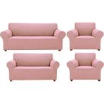 Elgeyar Likrali Koltuk, Kanepe, Çekyat Örtüsü Lastikli, Pitikare Desen3+2+1+1 - 110 x 180 cm - Açık Pembe