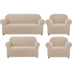 Elgeyar Likrali Koltuk, Kanepe, Çekyat Örtüsü Lastikli, Pitikare Desen3+2+1+1 - 180 x 230 cm - Vizon