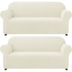 Elgeyar Likrali Koltuk, Kanepe, Çekyat Örtüsü Lastikli, Pitikare Desen3+3 - 180 x 230 cm - Krem