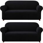 Elgeyar Likrali Koltuk, Kanepe, Çekyat Örtüsü Lastikli, Pitikare Desen3+3 - 180 x 230 cm - Siyah