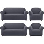Elgeyar Likrali Koltuk, Kanepe, Çekyat Örtüsü Lastikli, Pitikare Desen3+3+1+1 - 180 x 230 cm - Antrasit