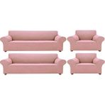 Elgeyar Likrali Koltuk, Kanepe, Çekyat Örtüsü Lastikli, Pitikare Desen3+3+1+1 - 180 x 230 cm - Pembe
