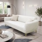 ELHAS Bohem Kumaş 3 Kişilik Koltuk Örtüsü | Kenepe Örtüsü | Lastikli | Esnek | Yıkanabilir - 200 x 230 cm - Krem