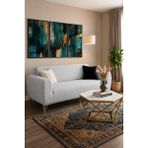 ELHAS Bohem Kumaş 3 Kişilik Koltuk Örtüsü | Kenepe Örtüsü | Lastikli | Esnek | Yıkanabilir - 200 x 230 cm - Taş - Gri