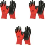 Eli Nitril İş Güvenlik Eldiveni - Kırmızı - 10/Xl - 3 Çift - Paket