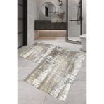 Eliana Home Dijital Baskı Modern Banyo Halısı Ikili Banyo Paspası LNA5-FNL449 100 x 60+60 x 50 cm - Kahverengi