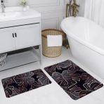 Eliana Home Dijital Baskı Modern Banyo Halısı Ikili Banyo Paspası LNA5221 100X60+60X50 cm - Siyah