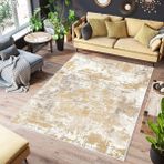 Eliana Home Dijital Baskı Yıkanabilir Kaymaz Taban Salon Halısı ve Yolluk LNA0546 - Sarı - 160 x 230 cm