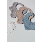 elibaby 3'lü %100 Organik Pamuk 8 Katlı Multi Müslin Çiçek Erkek Bebek Salya Mama Önlüğü,Yakalık (MODEL2)