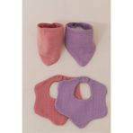 elibaby 4'lü %100 Organik Pamuk 8 Katlı Multi Müslin Çiçek Ve Fular Model Kız Bebek Salya Ve Mama Önlüğü