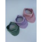 Elibaby Pamuklu 8 Kat Muslin Kumaş Çift Çıtçıtlı 3'lü Bebek Mama Önlüğü/ağız Mendili Fular - 0 - 2 Yaş - Pembe - Mor - Yeşil
