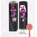 Elidor 350 ml Superblend Esmer Parlaklık Şampuan 400 ml Serum Bakım Kremi ve Üç Boyutlu Oval Saç Fırçası