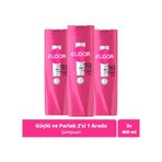 Elidor Güçlü Ve Parlak 2'Si 1 Arada Şampuan Ve Bakım Kremi 3 X 400 Ml
