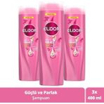 Elidor Güçlü ve Parlak E Vitamini ile Canlandırıcı Parabensiz Saç Bakım Şampuanı 400 ml x 3