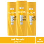 Elidor İpek Terapisi 400 ml X3 Şampuan Parlaklık Verici Normal Özellik Saç Bakımında Etkili