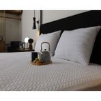Elif Ada & Merya Pamuklu Kapitone Sıvı Geçirmez Yatak Koruyucu Fitted Alez - 160 x 200 cm - Beyaz