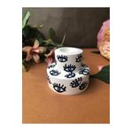 Elif Design Beyaz Üstü Göz Desenli Şamdan Beton Şamdan / Evil Eye