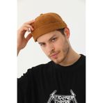 Elif İç Giyim Kaşe Arkadan Ayarlı Retro Hip-hop Takke Şapka Taba