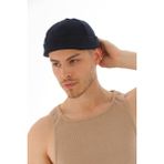 Elif İç Giyim Kaşe Lacivert Arkadan Ayarlı Retro Hip-Hop Takke Şapka - Standart