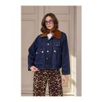 Elif Özbey Butik Kadife Yaka Denim Ceket