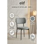 Elif Sandalye Ergonomik Sandalye – Yumuşak Sünger Dolgulu, Modern Tasarım, Konforlu Oturma Sandalyesi - Gri