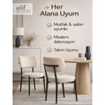 Elif Sandalye Ergonomik Sandalye – Yumuşak Sünger Dolgulu, Modern Tasarım, Konforlu Oturma Sandalyesi - Krem