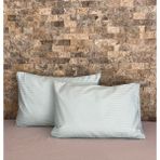 Elif Tekstil Saten Şeritli 2'li Yastık Kılıfı Seti - 50 x 70 cm - Su Yeşili