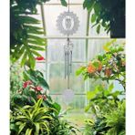 Elifeshop Feng Shui Baykuş Temalı Rüzgar Çanı Dış Mekan Bahçe Balkon Süsü Yeni Ev & Arkadaş Hediyesi 60 Cm. - Gümüş