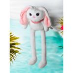 Elifeshop Ithal Kumaş Kulakları & Ayakları Uzayıp Küçülen Sevimli Tavşan Peluş Oyuncak & Uyku Arkadaşı 75 Cm. - Beyaz