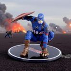 Elifeshop Marvel Avengers Yenilmezler Captain America Özel Stantlı Oyuncak Figür Karakter Masaüstü Biblo Seti - Karışık Çok Renkli