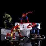 Elifeshop Marvel Yenilmezler Ironman Spiderman Hulk Captain America Özel Stantlı 4lü Oyuncak Figür Karakterler - Karışık Çok Renkli