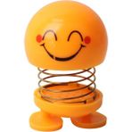 Elifeshop Mutlu Olan Emoji Smile Zıp Zıp Kafa 8 cm Araba Torpido Süsü Masaüstü Dekoratif Figür Pasta Süsü - Sarı