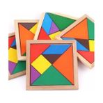 Elifiş Ahşap Renk Tangram Zeka Oyunu 7 Parçalı 13X13 cm