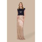 Elifnaz Moda Evi Payet Uzun Çan Etek - Bej - 34
