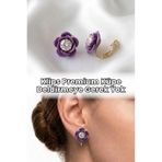 Elifsu Jewelry Klips Küpe Gül Tasarımlı Zirkon Taşlı Deliksiz Küpe Premium Tasarım Kulak Deliği Gerekmez